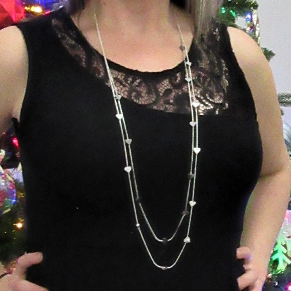 Heart Necklace double strand Very nice